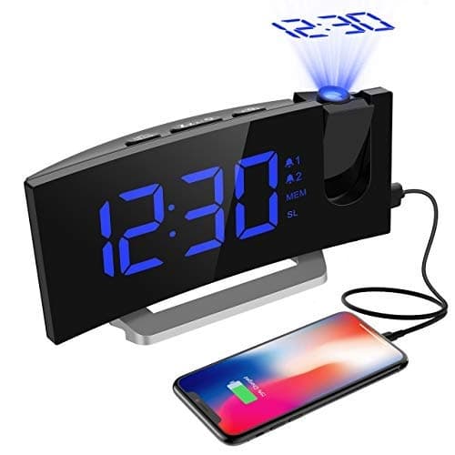 Mpow Digital Wecker Projektionswecker Snooze Alarm Projektor mit USB-Anschluss 