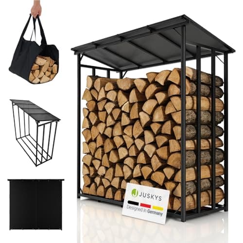 Juskys Kaminholzregal Metal Firewood Rack