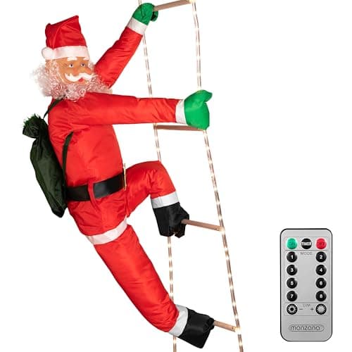 MONZANA LED Weihnachtsmann Leiter XXL